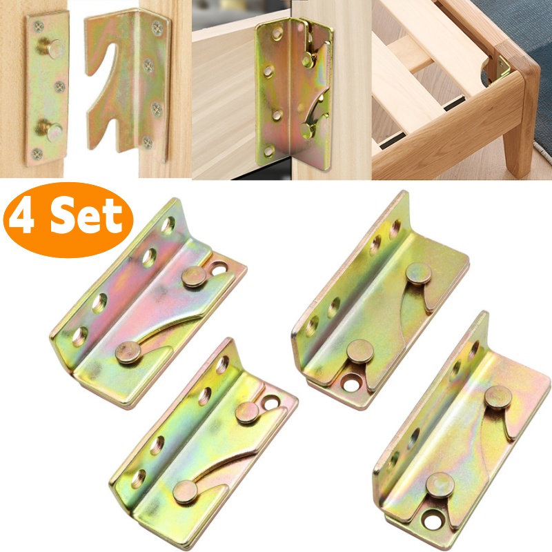 Furniture Hardware Fitting - 4 sets zware bedrailbeugels niet-insteekbed frame