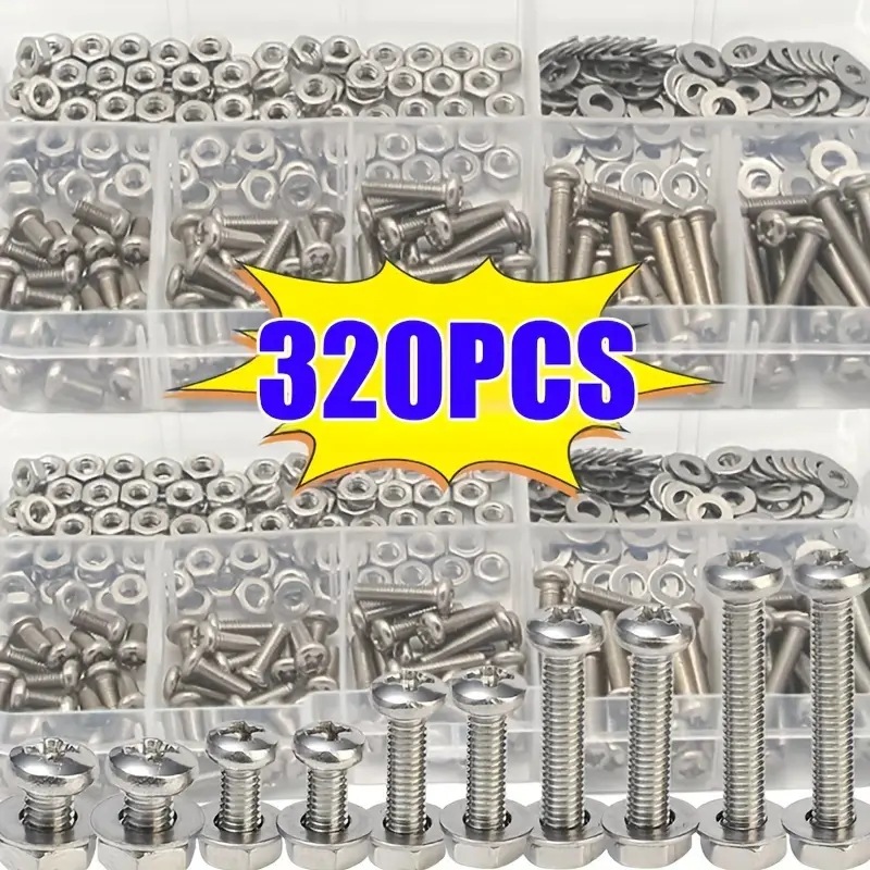 Furniture Home Hardware - 320 STKS Zeskantmoeren & Bouten Set