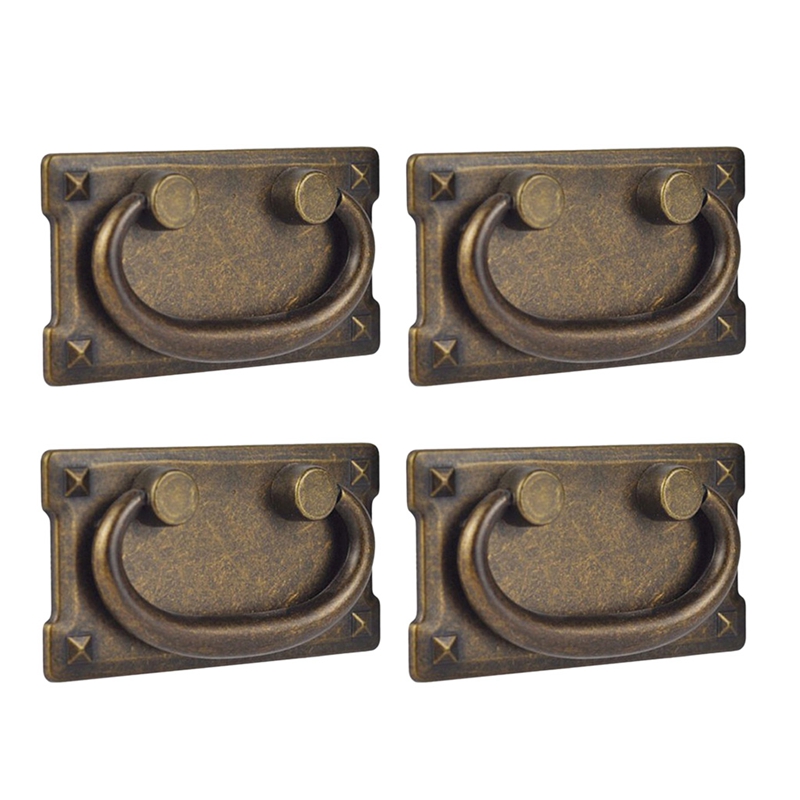 Furniture Home Hardware - 4 Stuks Vintage Antieke Bronzen Lade