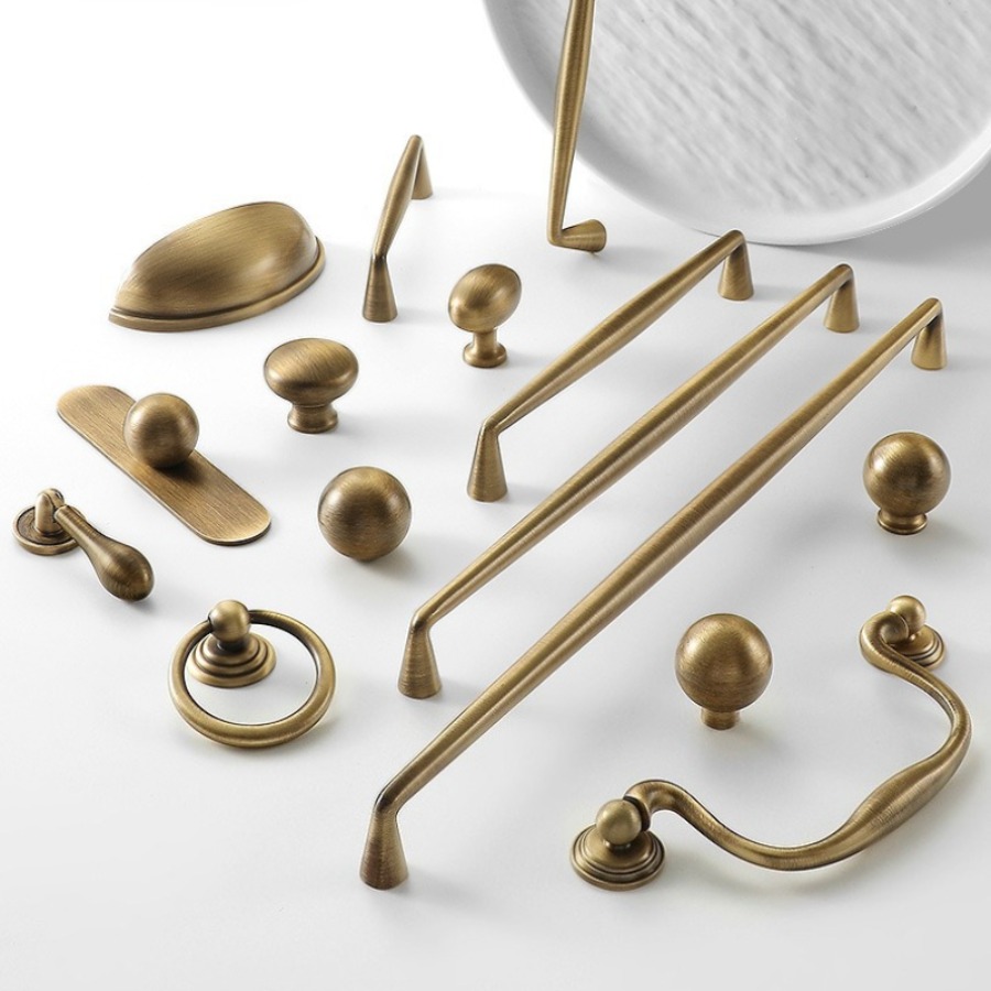 Furniture And Kitchen Hardware Fitting - Franse vintage messing meubelgrepen vintage stijl