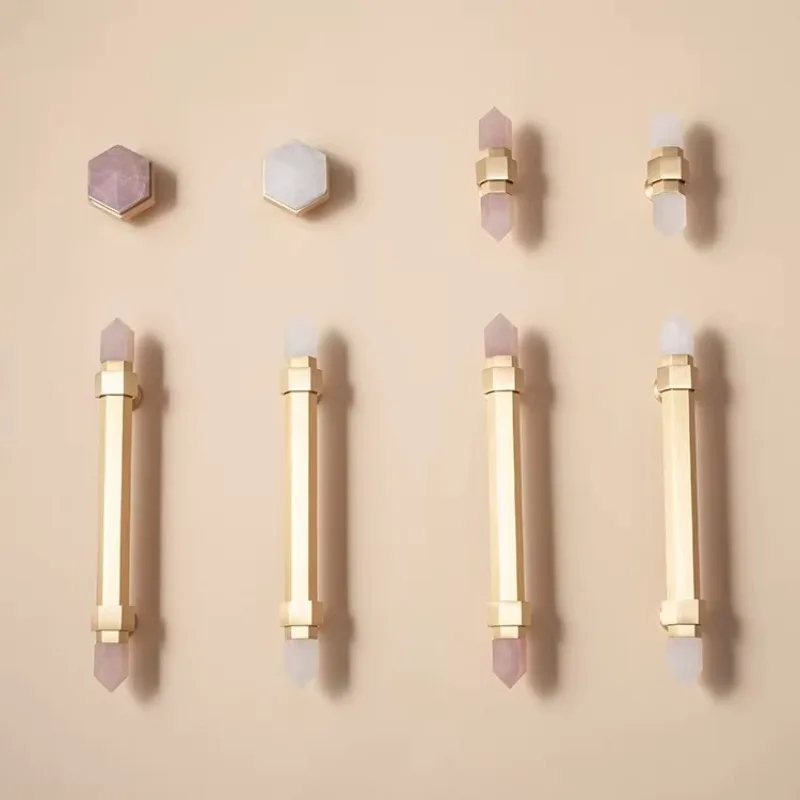 Furniture Hardware High End - Natuurlijk kristal hexagonale hardware handgreep Scandinavische