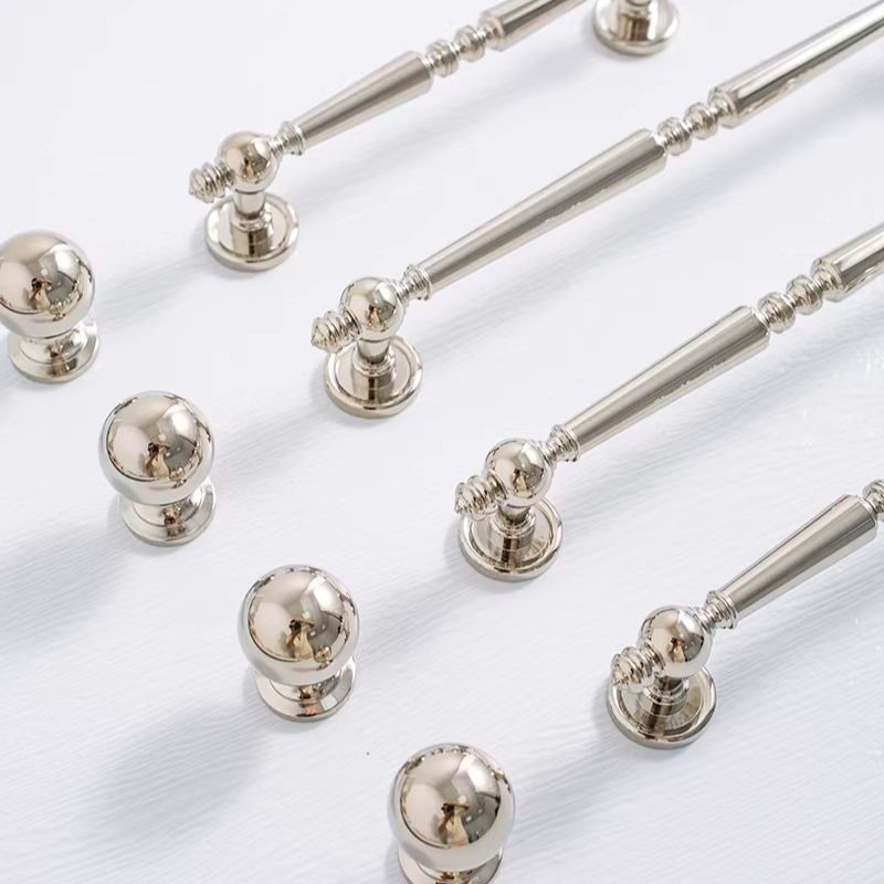Furniture Hardware High End - Franse antieke kastdeurgreep titanium zilver hoogwaardige