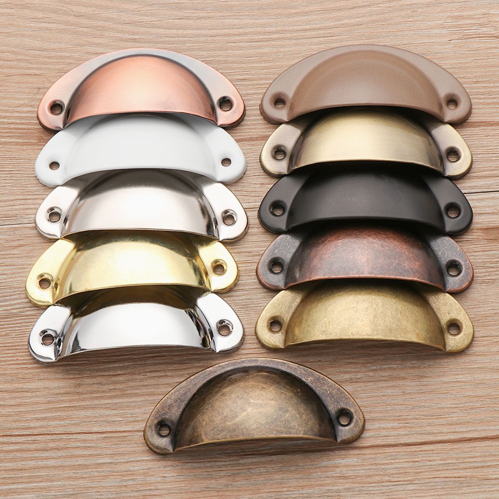 Furniture And Kitchen Hardware Fitting - 2Pcs Antiek Messing Shell Handgrepen Retro