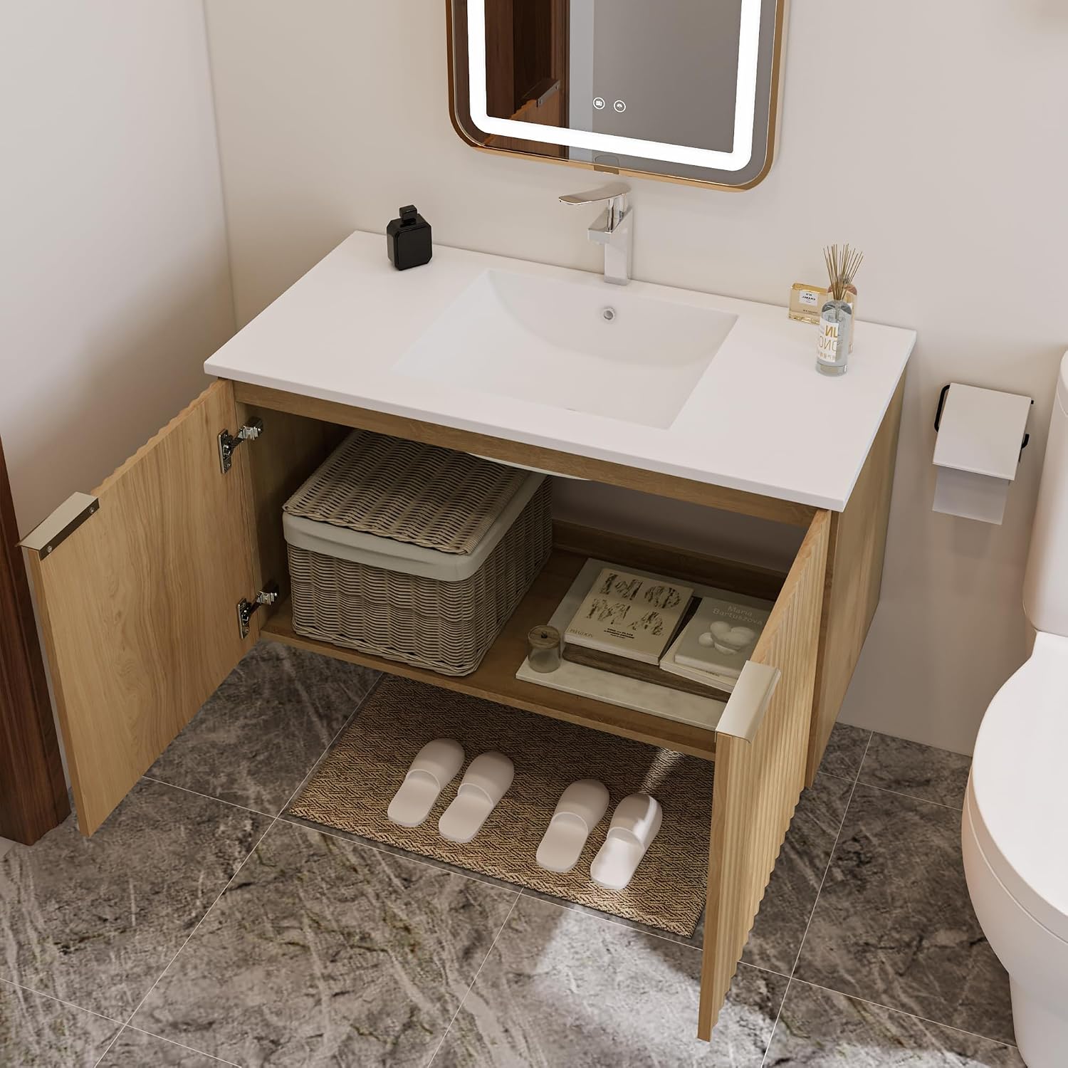 Moderne zwevende badkamermeube - Furniture Hardware Fitting recensie en prijs