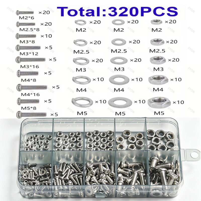 320-delige set zeskantmoeren e - Furniture Joinery Hardware recensie en prijs