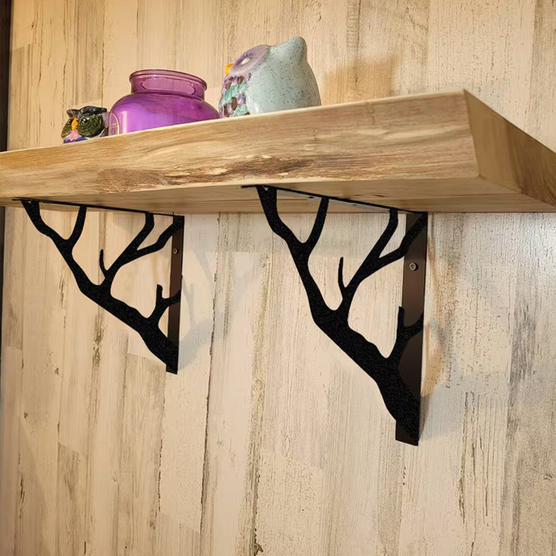 2 STUKS Zwarte Boomtak Metalen - Shelf Bracket Pair recensie en prijs
